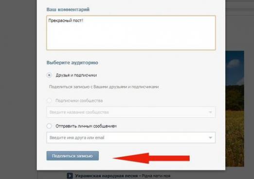 Vkontakte'de repost nedir?