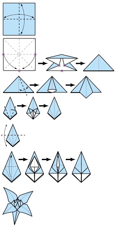 Лилия оригами схема
